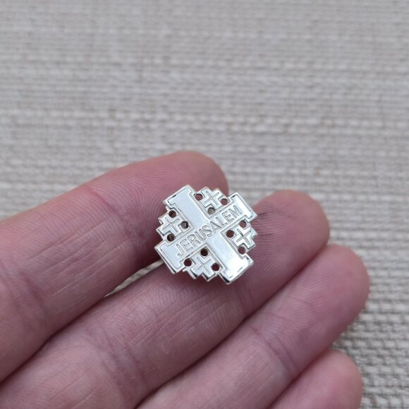 Sterling Silver Jerusalem Cross Style Pin A5034 - Picture 2 of 5
